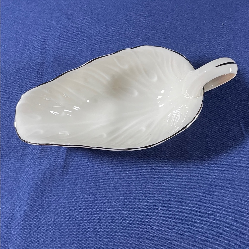 Lenox Sauce Boat with Silver Trim